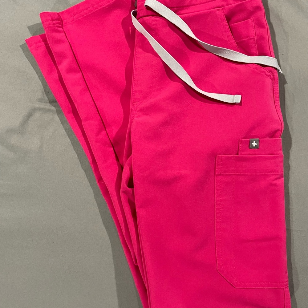 Shocking Pink Figs Scrub Pants